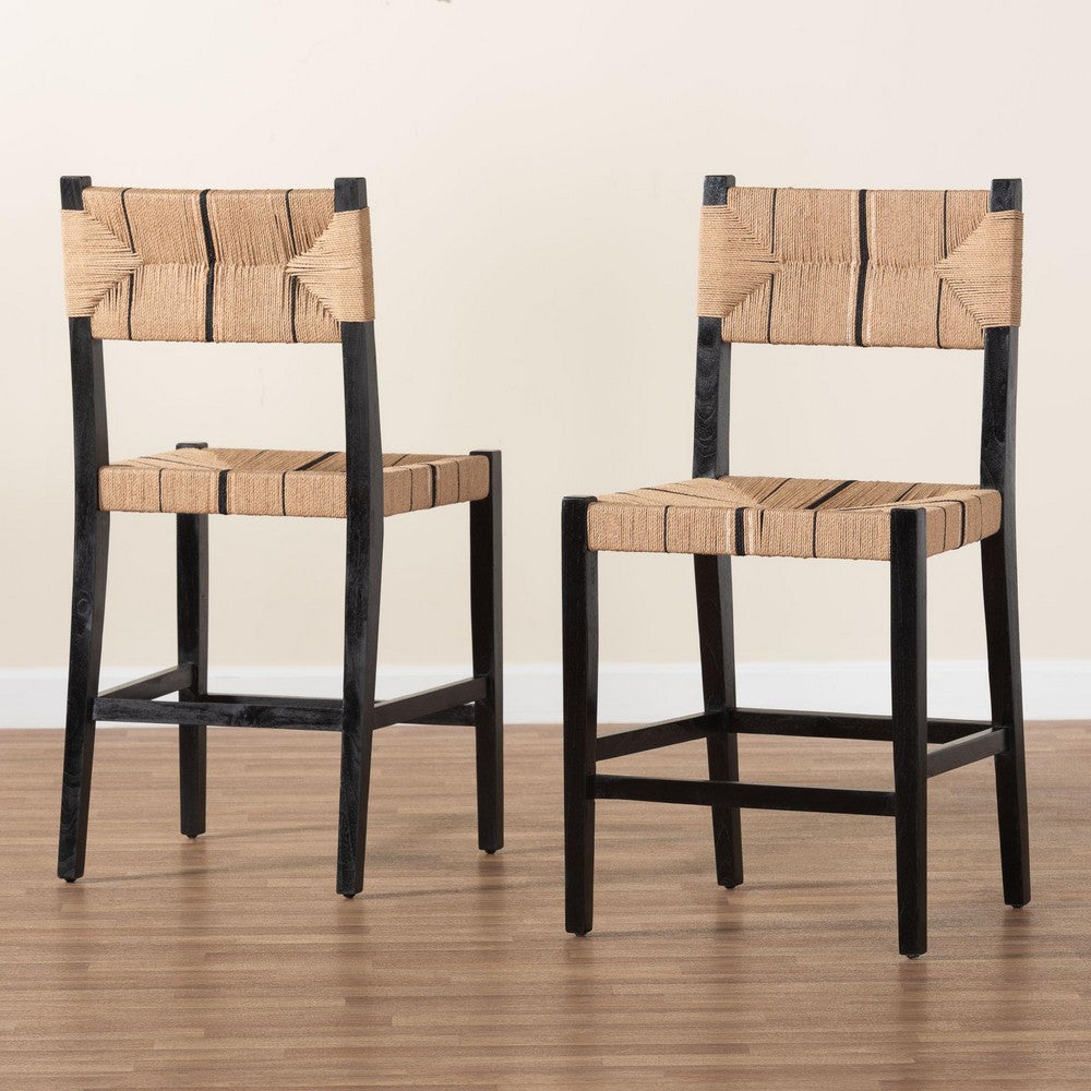 bali & pari - Prita Set of 2 Counter Stools in Brown/Black - CC-01-Wood/Black-CS view 8