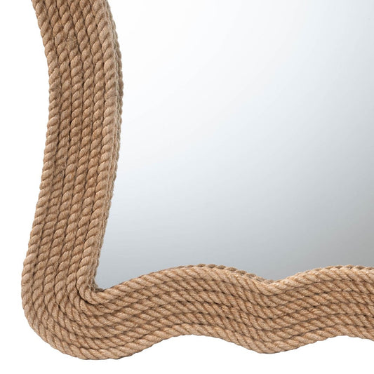 bali & pari - Quiana Mirror in Natural Brown - WS116-Natural Rope Rattan Frame-Mirror view 2