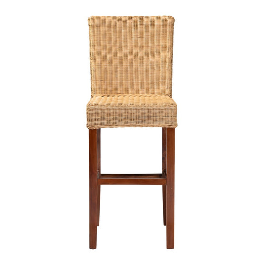 bali & pari - Racquel Bar Stool in Natural Brown/Walnut Brown - DC9003-Rattan-BS view 2