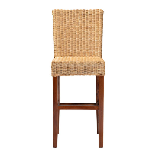 bali & pari - Racquel Bar Stool in Natural Brown/Walnut Brown - DC9003-Rattan-BS view 2