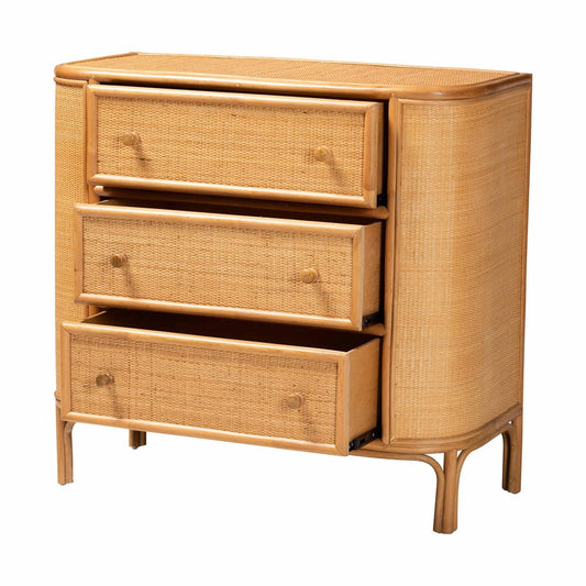 bali & pari - Radenza Storage Cabinet in Light Honey - RADENZA-Light Honey Rattan-Cabinet view 2