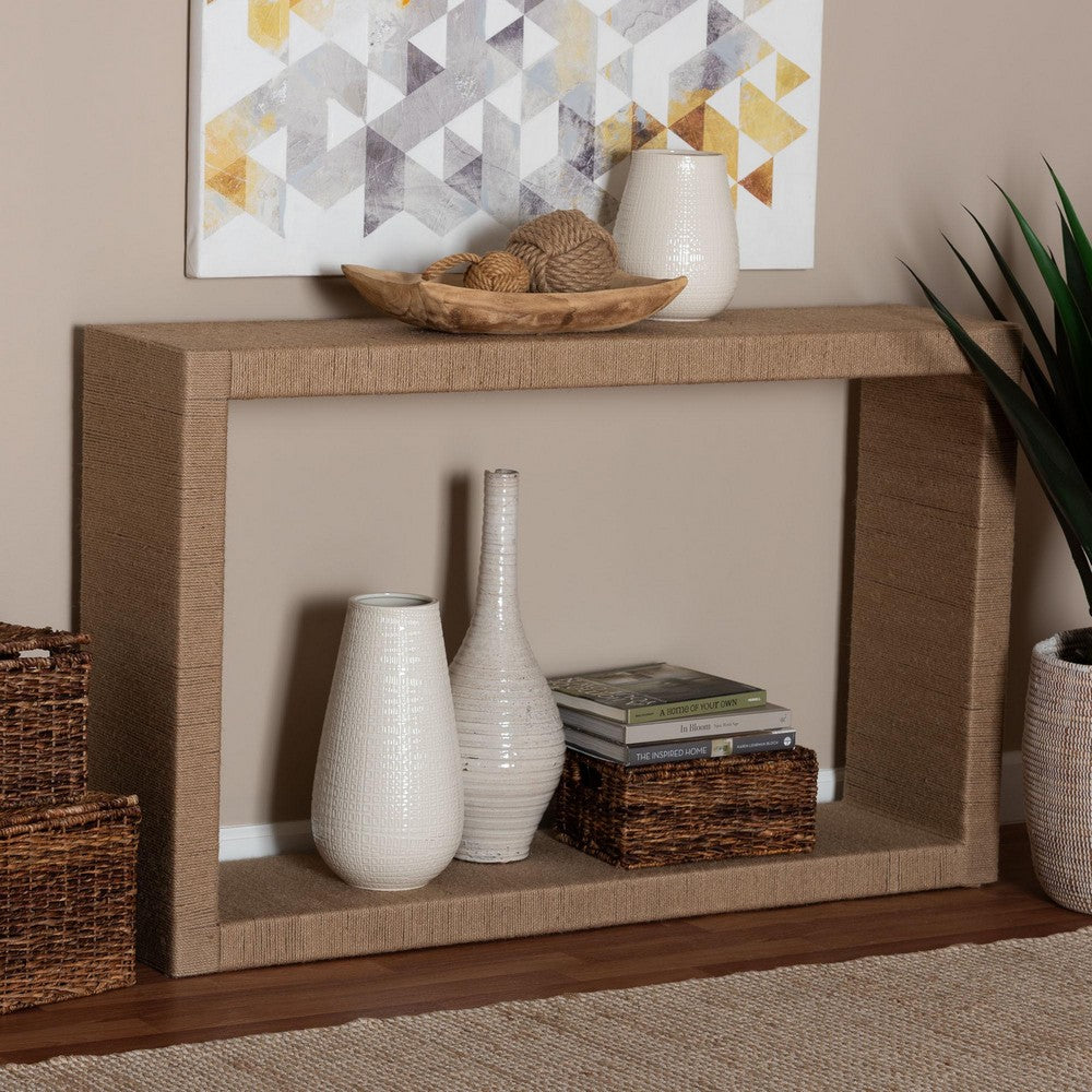 bali & pari - Rajiya Console Table in Natural Brown - F248-FT8-Seagrass-Console Table view 6