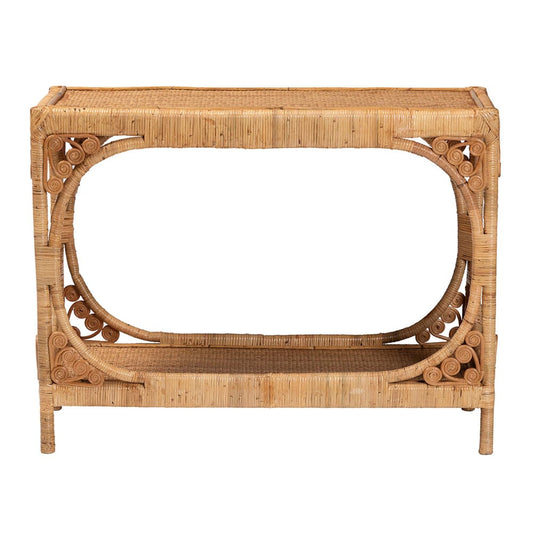 bali & pari - Ramona Console Table in Light Honey - DCWH1001-Light Honey Rattan-Ramona Console Table view 2
