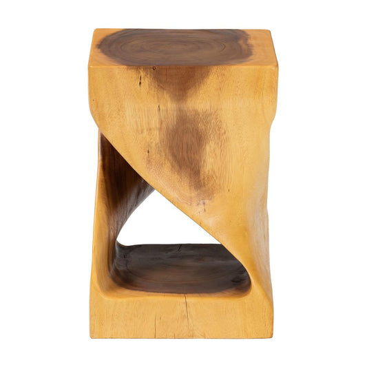 bali & pari - Rapha End Table in Natural Brown - Suar S/T 011-Natural-Side Table view 2