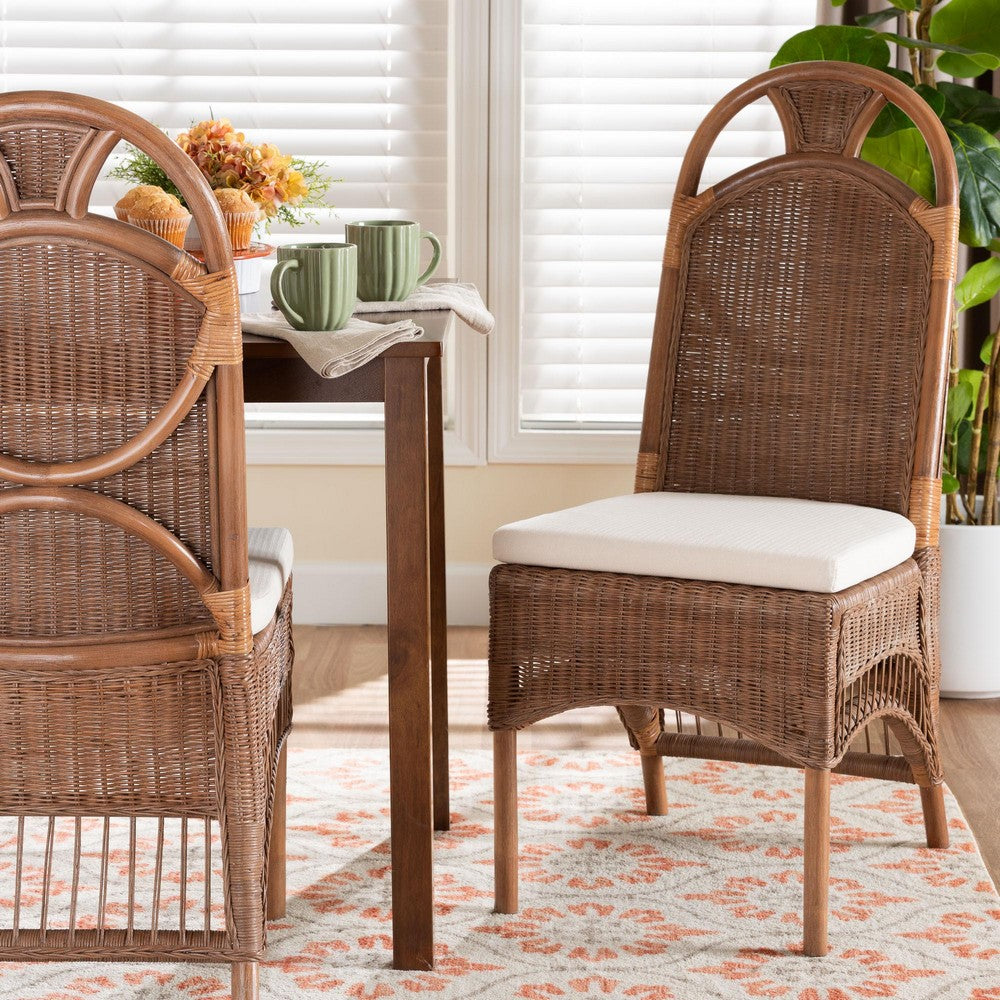 bali & pari - Raya Dining Chair in Brown - Raya-Light Brown Rattan-Cushion-DC view 8