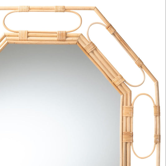 bali & pari - Remedy Mirror in Natural - WS146-Light Honey Rattan-Mirror view 2