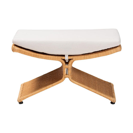 bali & pari - Reya Footstool in Light Honey - Palm-Light Honey/Rattan-Cushioned-Footstool view 2