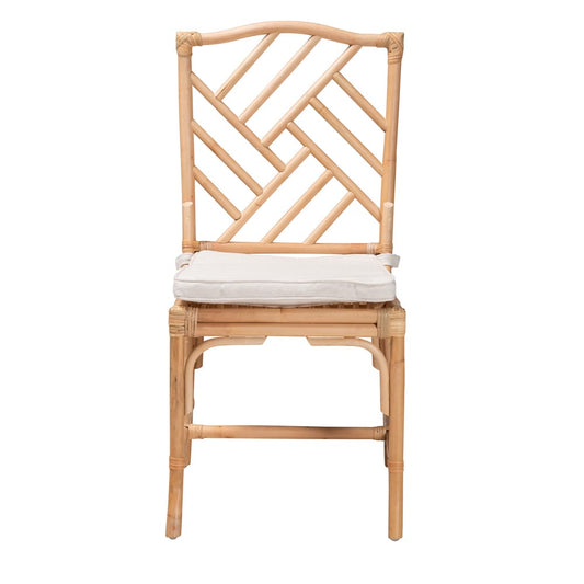 bali & pari - Rio Dining Chair in White/Natural Brown - Rio-Rattan-DC view 2