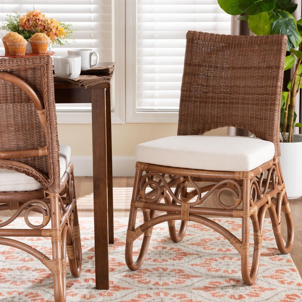 bali & pari - Rivan Dining Chair in Brown - Rivan-Light Brown Rattan-Cushion-DC view 8