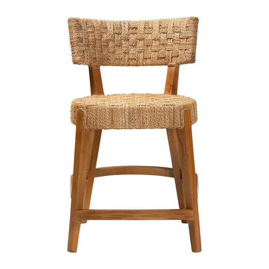 bali & pari - Sabit Counter Stool in Natural/Natural Brown - Sabit-SVN087-Mahogany/Seagrass-CS view 2