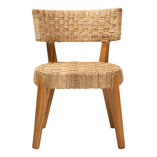 bali & pari - Sabit Dining Chair in Natural/Natural Brown - Sabit-SVN086-Mahogany/Seagrass-DC view 2
