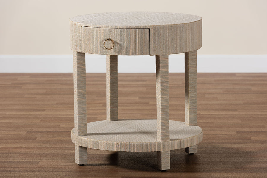 bali & pari - Sadia Nightstand in Natural/Gold - Sadia-Natural Woven Grasscloth-NS view 10