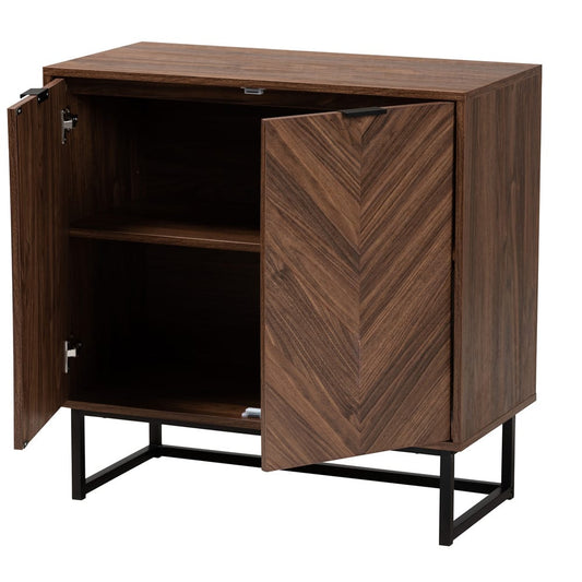 bali & pari - Sadia Storage Cabinet in Walnut Brown/Black - LCF20211282-Walnut-Cabinet view 2