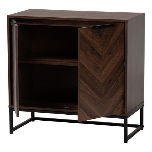 bali & pari - Sadia Storage Cabinet in Walnut Brown/Black - LCF20211282-Walnut-Cabinet view 2