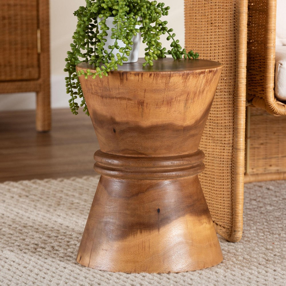bali & pari - Samira End Table in Natural Brown - Suar S/T 001-Natural-Side Table view 6