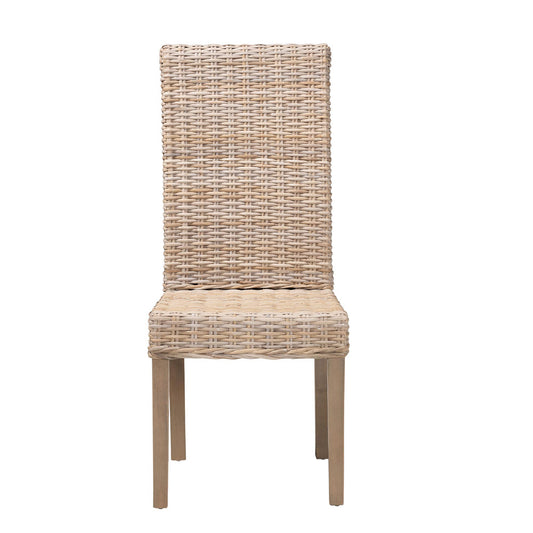 bali & pari - Santiago Dining Chair in Kubu Grey/Rustic Taupe - MD-29540-Grey Natural-DC view 2