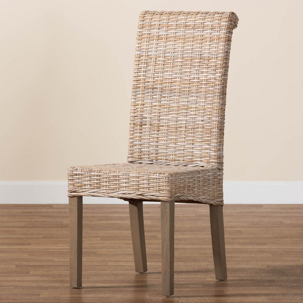 bali & pari - Santiago Dining Chair in Kubu Grey/Rustic Taupe - MD-29540-Grey Natural-DC view 9