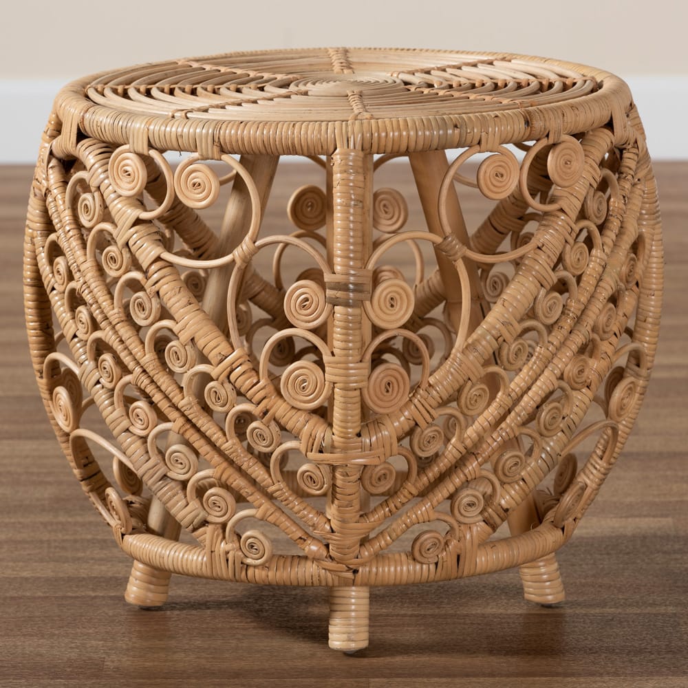 bali & pari - Saranna End Table in Natural Brown - RT011-Rattan-ET view 5