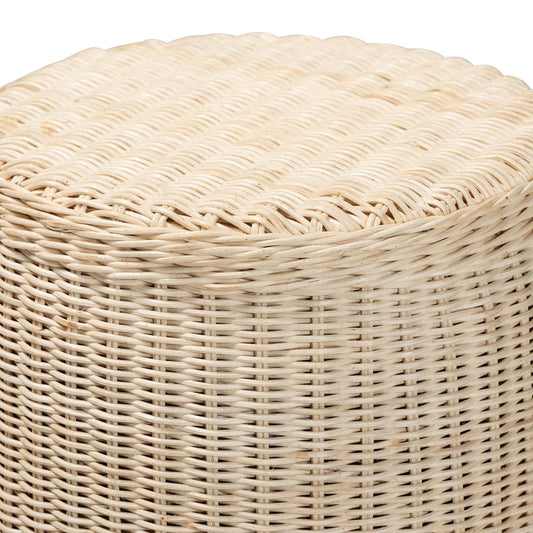 bali & pari - Sarna End Table in Natural Brown/White - Sarna-Natural/White-Rattan-ET view 2