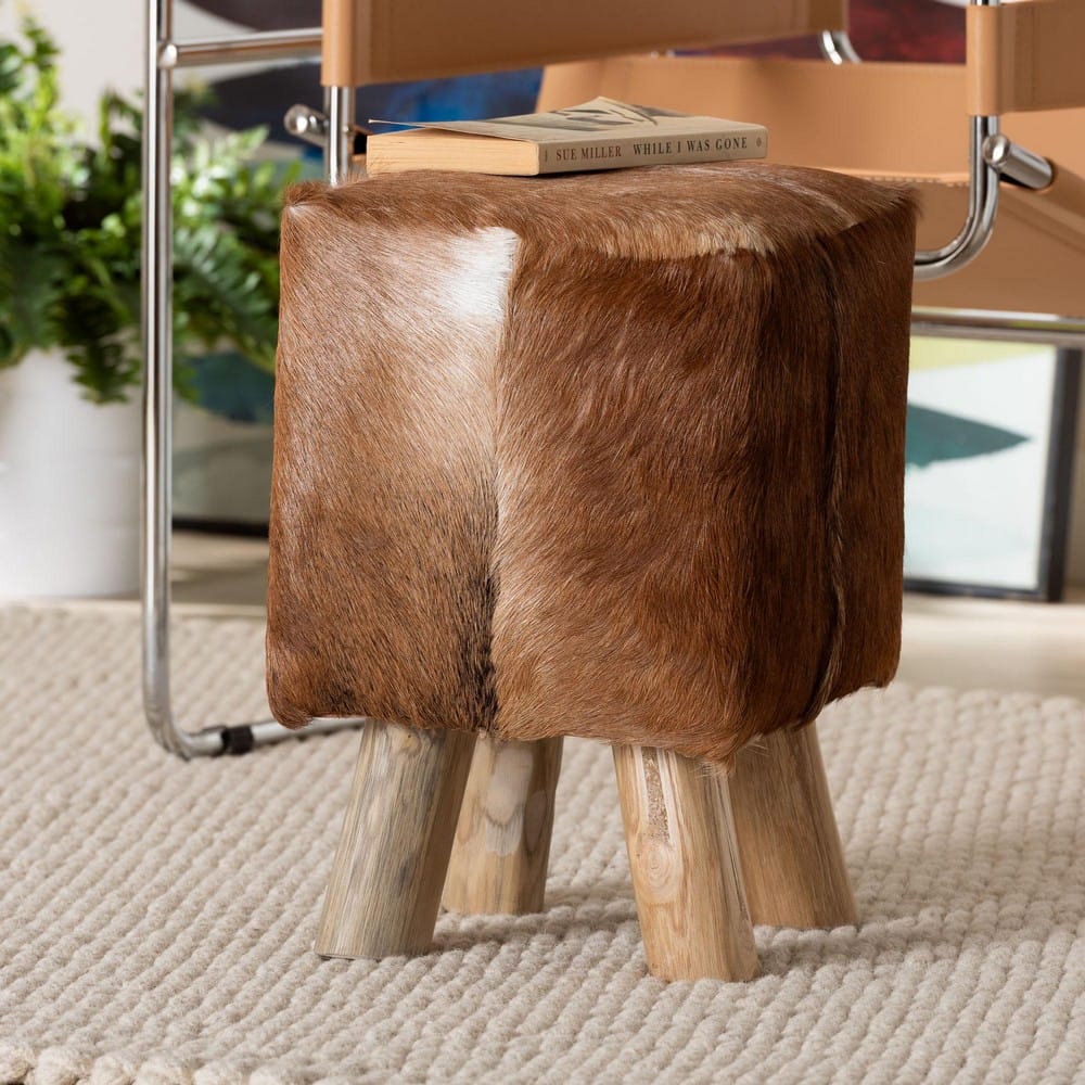 bali & pari - Scotlyn Footstool in Brown - SGLS-01-Teak Wood/Natural-Stool view 7