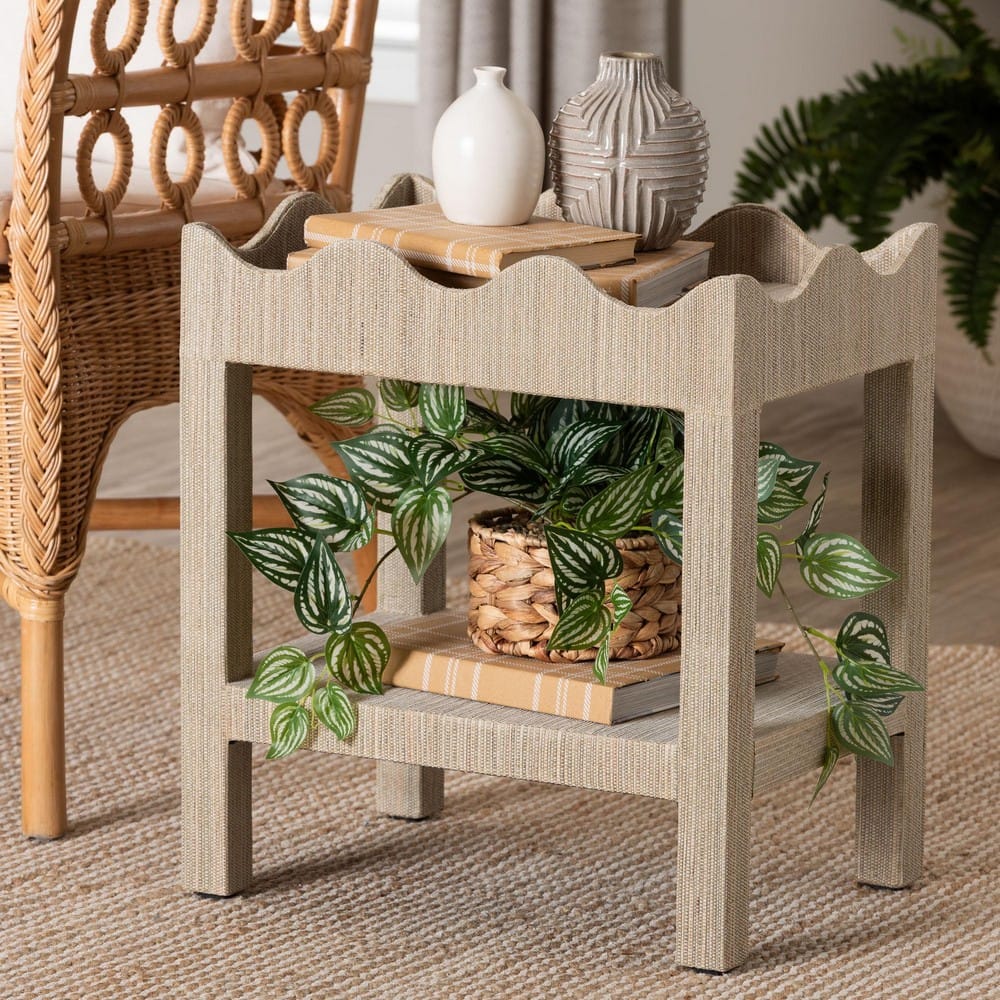 bali & pari - Sebastian End Table in Beige - Sebastian 2 Tier-Beige-End Table view 7