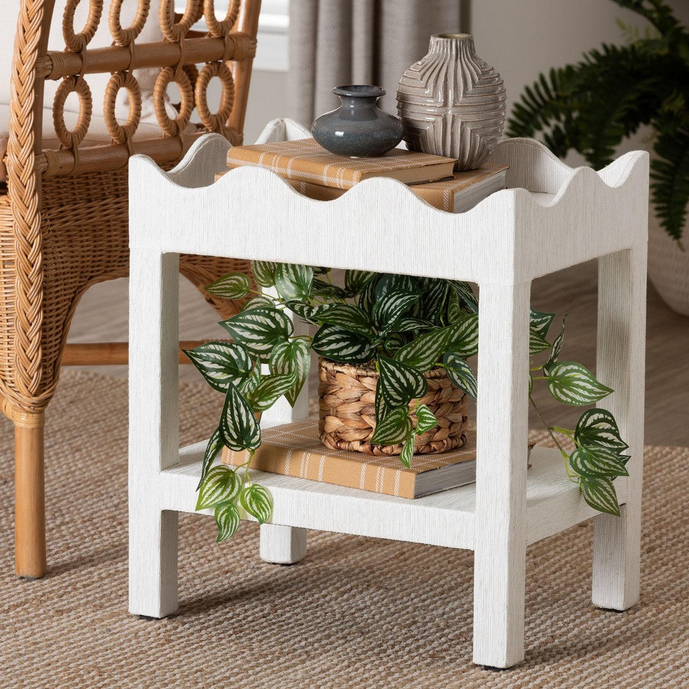 bali & pari - Sebastian End Table in White - Sebastian 2 Tier-White-End Table view 7