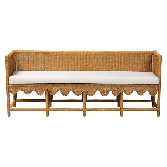 bali & pari - Seranay Dining Bench in Light Honey - Palm Short-Natural Rattan-Long-L Shape Seating view 2