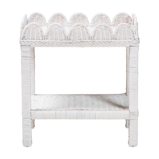 bali & pari - SumanaEnd Table in White - WS069-White Rattan-Side Table view 2