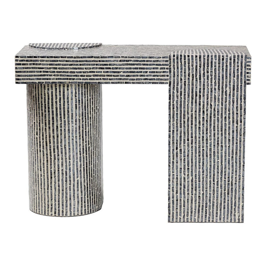 bali & pari - Tawana Console Table in Black/White - F2502-FT08-Capiz-Console Table view 2