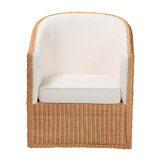 bali & pari - Tessa Arm Chair in Light Honey/White - TESSA-Wooden/Sun Bleached Rattan-CC view 2