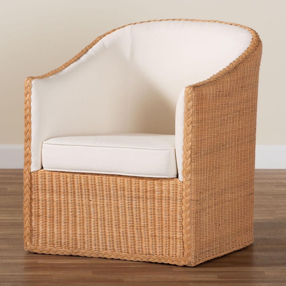bali & pari - Tessa Arm Chair in Light Honey/White - TESSA-Wooden/Sun Bleached Rattan-CC view 9