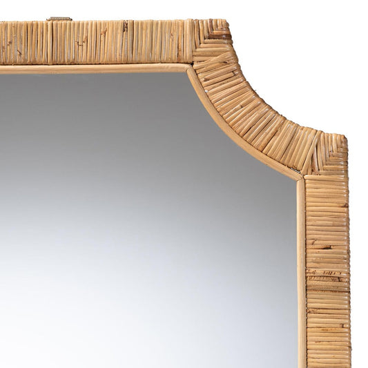 bali & pari - Thiago Mirror in Honey - WS166-Honey Rattan-Mirror view 2