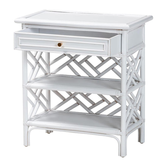 bali & pari - Tiaret Nightstand in White - WS117-Small Knob-White-Rattan-NS view 2