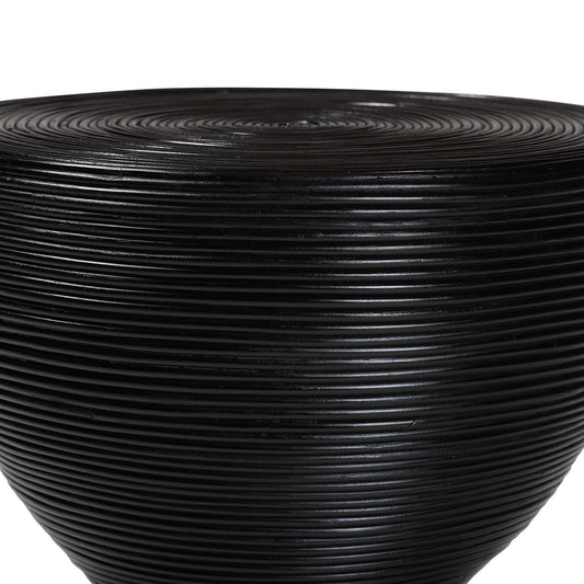 bali & pari - Tokyo End Table in Black - Tokyo-Black Rattan-Side Table view 2
