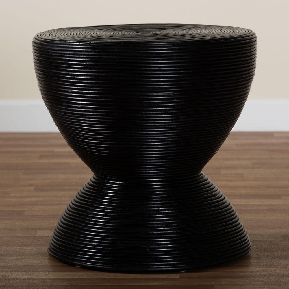 bali & pari - Tokyo End Table in Black - Tokyo-Black Rattan-Side Table view 7