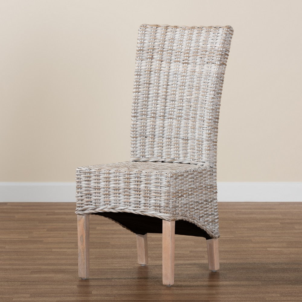 bali & pari - Trianna Dining Chair in White/Natural Brown - Florence Highback-White Washed-DC view 9