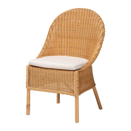 bali & pari - Tyrone Dining Set in Light Honey - Tyrone-Light Honey Rattan-5PC Dining Set view 2