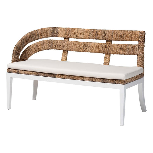 bali & pari - Ubud Set of 2 Corner Benches in Natural Brown - Ubud-Natural Seagrass Rattan-2PC Bench Set view 2