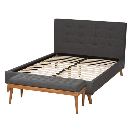 bali & pari - Valencia Queen Bedroom Set in Dark Grey/Walnut Brown - BBT6662-Dark Grey-Queen-2PC Set view 2