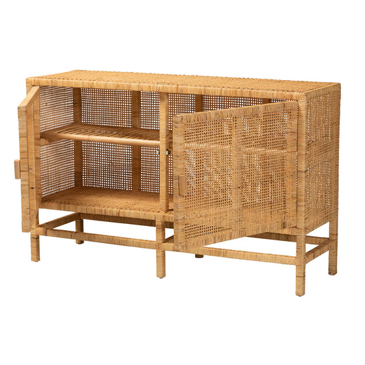 bali & pari - Vivan Storage Cabinet in Natural Brown - Vivan-W137-Rattan-Cabinet view 2