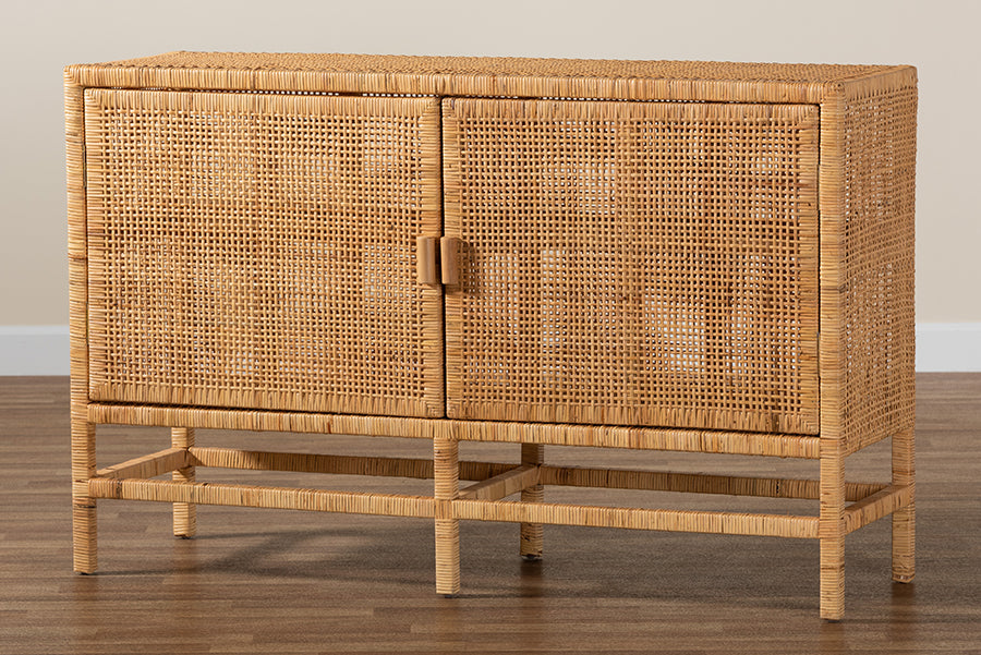 bali & pari - Vivan Storage Cabinet in Natural Brown - Vivan-W137-Rattan-Cabinet view 10