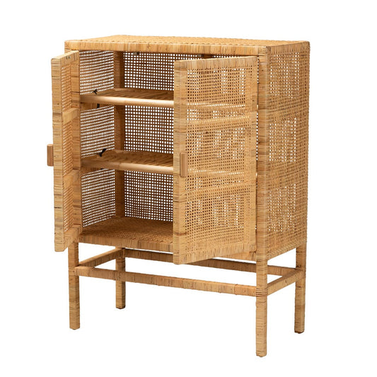 bali & pari - Vivan Storage Cabinet in Natural Brown - Vivan-W81-Rattan-Cabinet view 2