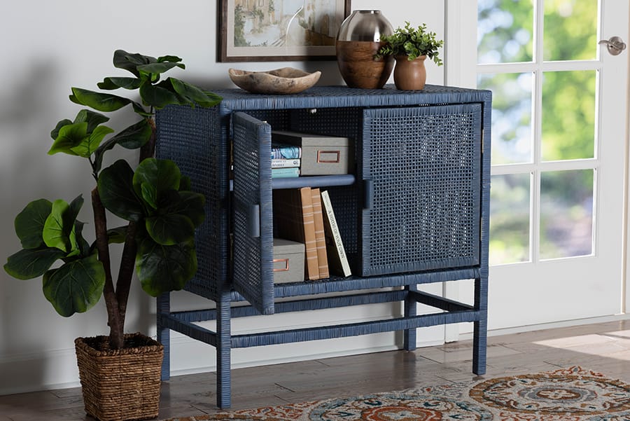 bali & pari - Vivan Storage Cabinet in Navy Blue - Vivan-SVN2630NB-Navy Blue-Cabinet view 10