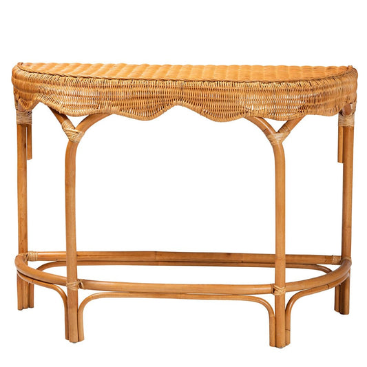 bali & pari - Wakana Console Table in Natural Brown - DCWH1005-Light Honey Rattan-Lola Console Table view 2