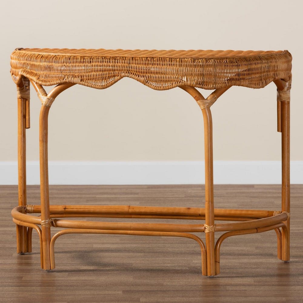 bali & pari - Wakana Console Table in Natural Brown - DCWH1005-Light Honey Rattan-Lola Console Table view 8
