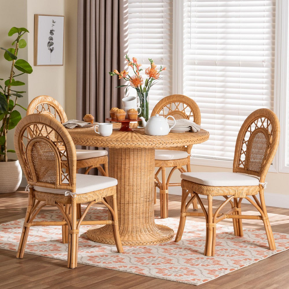 bali & pari - Walker Dining Set in Light Honey - Walker-Light Honey Rattan-5PC Dining Set view 8