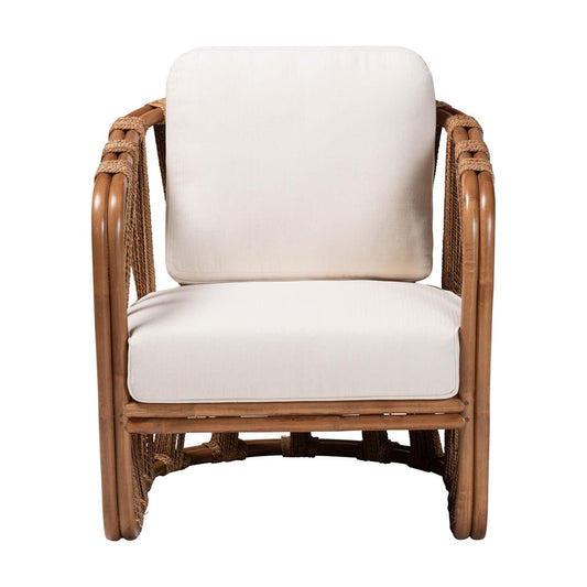 bali & pari - Westham Arm Chair in Brown/Light Brown/White - Westham-Light Brown-CC view 2