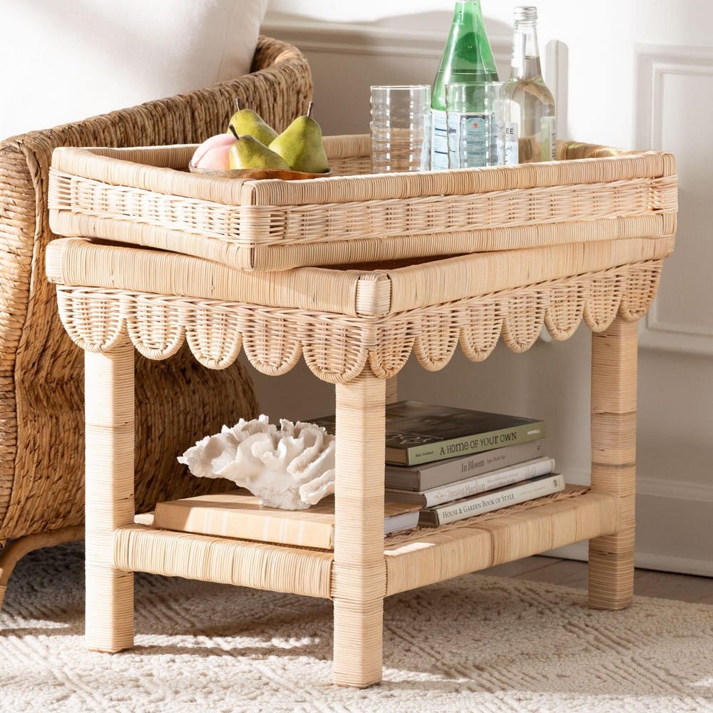 bali & pari - Weyman End Table in Natural Brown - WS158-Natural Rattan-ET view 9