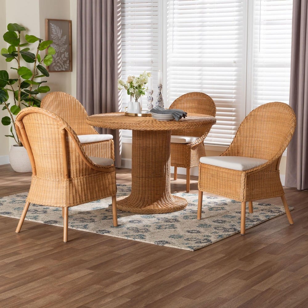 bali & pari - Willy Dining Set in Light Honey - Willy-Light Honey Rattan-5PC Dining Set view 8