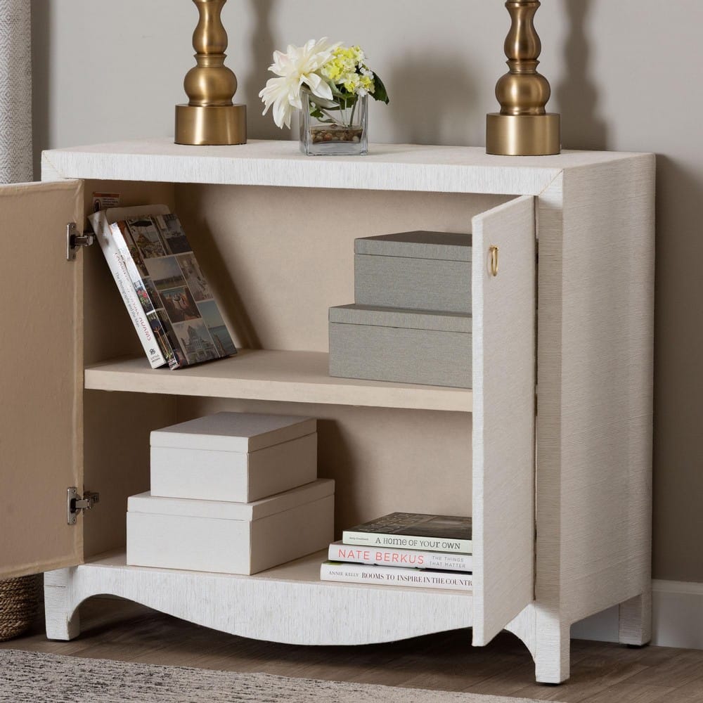 bali & pari - Ximena Storage Cabinet in White/Gold - Ximena-2 Door-White-Cabinet view 9